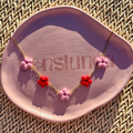 Collier Rosalie Rose et Rouge